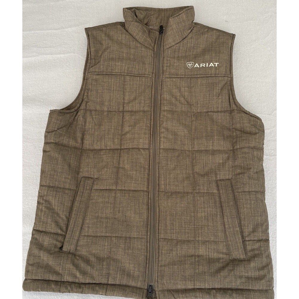 Ariat Crius Insulated Vest Men’s Medium Brown Fleece Lined Wind Water Resistant